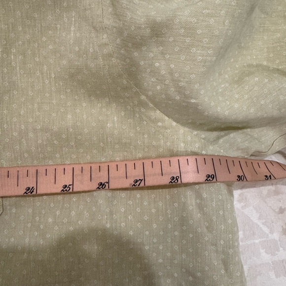 Murano Men's light green patterned linen long sleeve button down - Picture 6 of 9